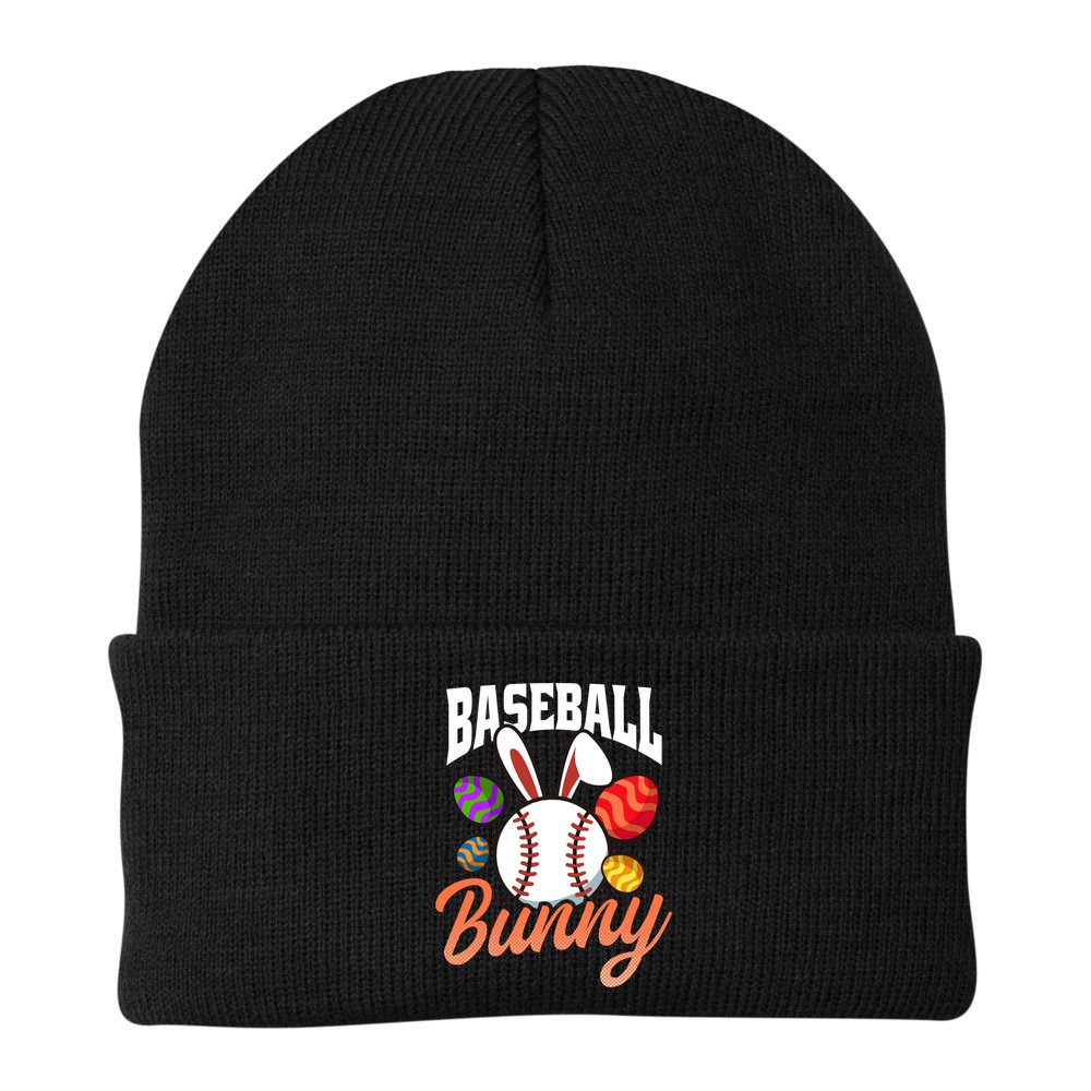 Baseball Bunny Design Easter Baseball Gift Beanie