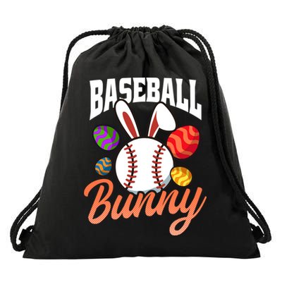Baseball Bunny Design Easter Baseball Gift Drawstring Bag