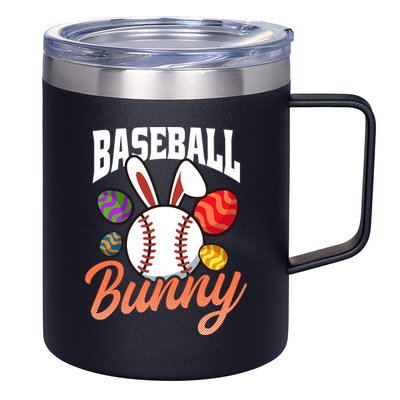 Baseball Bunny Design Easter Baseball Gift 12oz Stainless Steel Coffee Mug