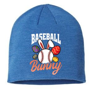 Baseball Bunny Design Easter Baseball Gift Sustainable Beanie