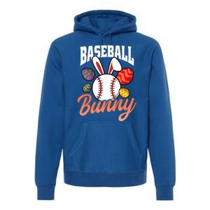 Baseball Bunny Design Easter Baseball Gift Premium Hoodie