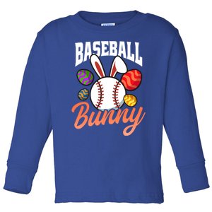 Baseball Bunny Design Easter Baseball Gift Toddler Long Sleeve Shirt