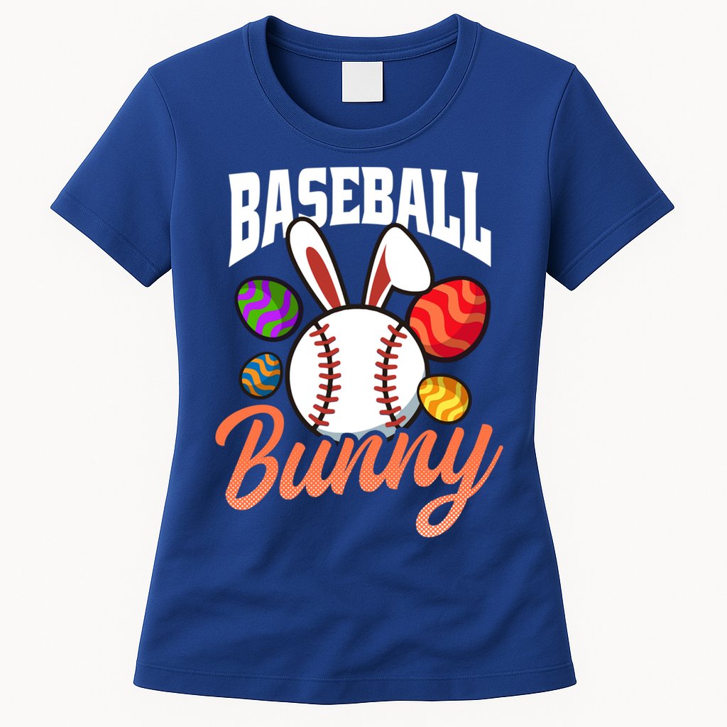 Baseball Bunny Design Easter Baseball Gift Womens T-Shirt