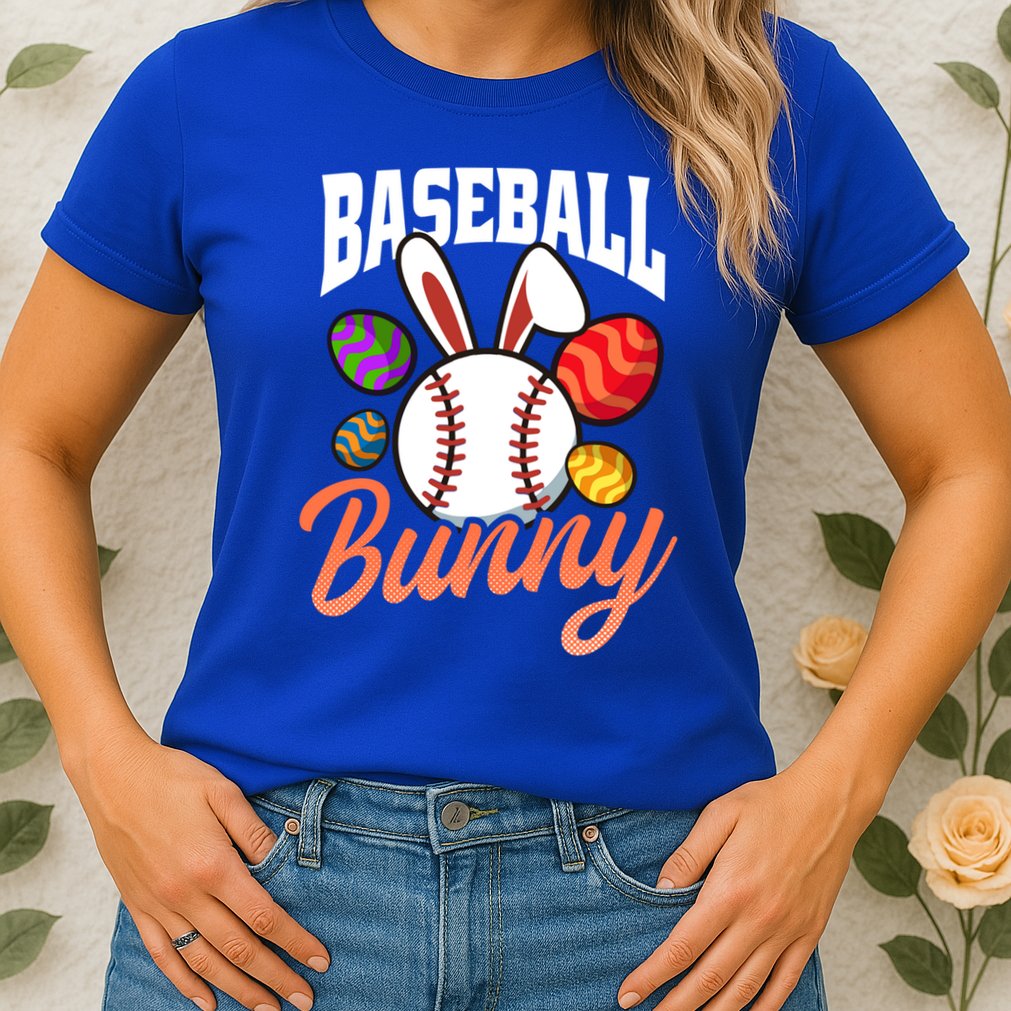 Baseball Bunny Design Easter Baseball Gift Womens T-Shirt