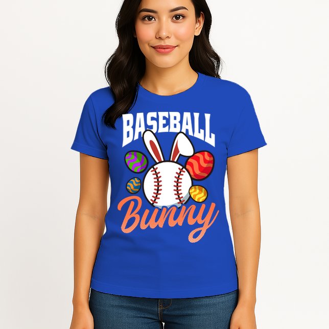 Baseball Bunny Design Easter Baseball Gift Womens T-Shirt