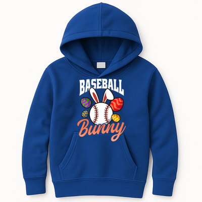 Baseball Bunny Design Easter Baseball Gift Kids Hoodie