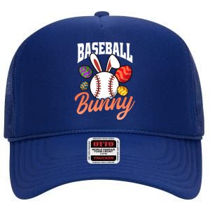 Baseball Bunny Design Easter Baseball Gift High Crown Mesh Back Trucker Hat