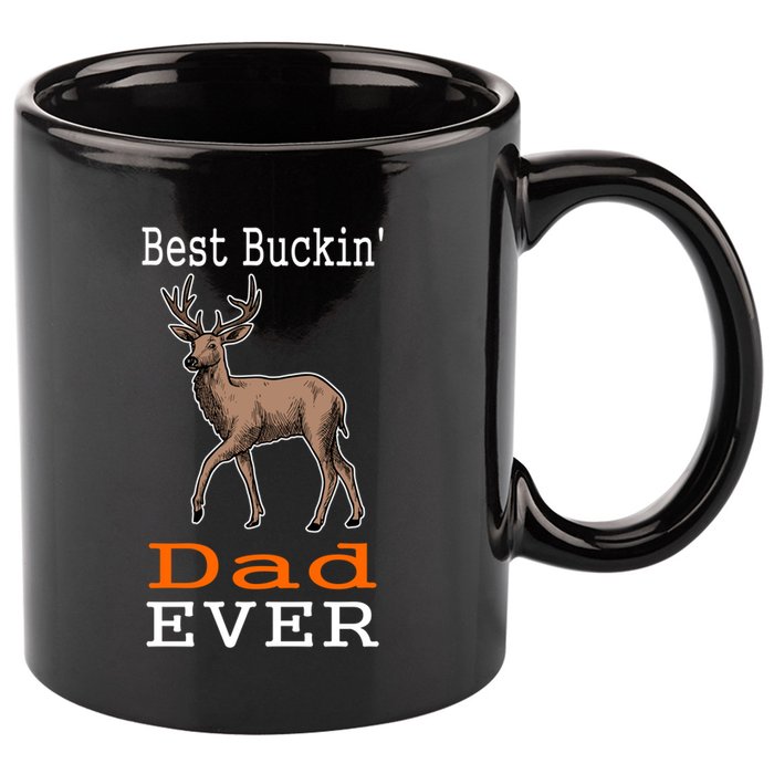 Best Buckin Dad Ever Gift Deer Hunting Funny 11oz C Handle Ceramic Mug