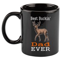 Best Buckin Dad Ever Gift Deer Hunting Funny 11oz C Handle Ceramic Mug