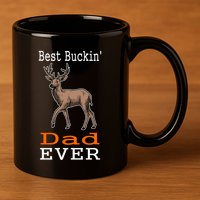 Best Buckin Dad Ever Gift Deer Hunting Funny 11oz C Handle Ceramic Mug