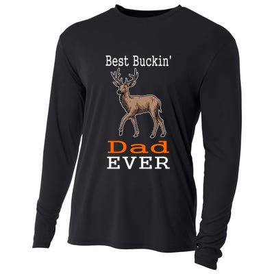 Best Buckin Dad Ever Gift Deer Hunting Funny Cooling Performance Long Sleeve Crew