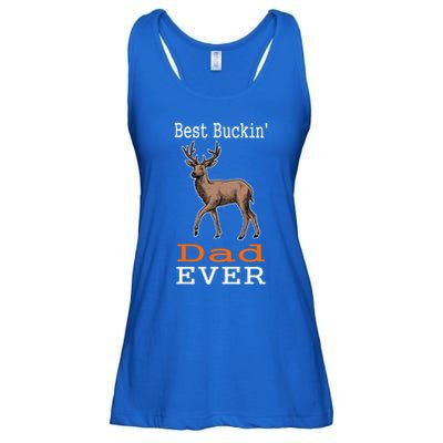Best Buckin Dad Ever Gift Deer Hunting Funny Ladies Essential Flowy Tank