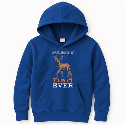 Best Buckin Dad Ever Gift Deer Hunting Funny Kids Hoodie