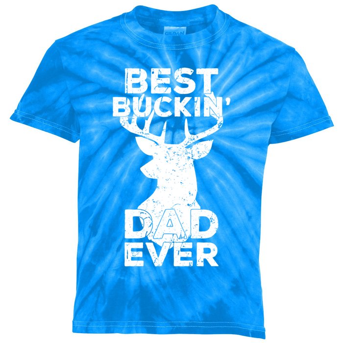 Best Buckin Dad Ever Deer Hunters Dad Gift Kids Tie-Dye T-Shirt