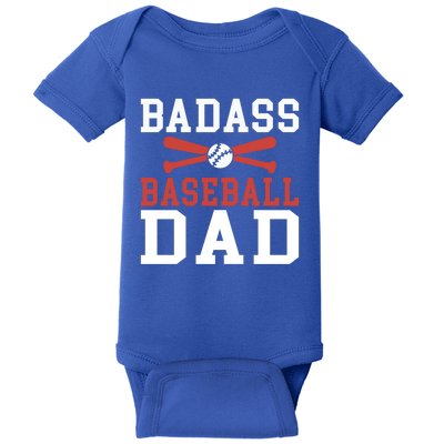 Badass Baseball Dad Gift Baby Bodysuit