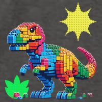 Building Bricks Dinosaur T Rex Family Matching Vector Backpack
