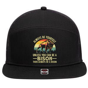 Best Bison Design For Women Buffalo Bison Lovers 7 Panel Mesh Trucker Snapback Hat