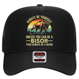 Best Bison Design For Women Buffalo Bison Lovers High Crown Mesh Back Trucker Hat