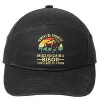 Best Bison Design For Women Buffalo Bison Lovers 7-Panel Snapback Hat