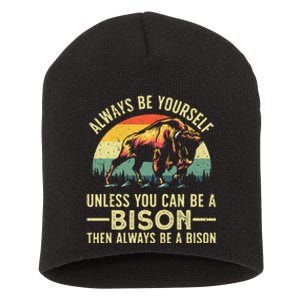 Best Bison Design For Women Buffalo Bison Lovers Short Acrylic Beanie