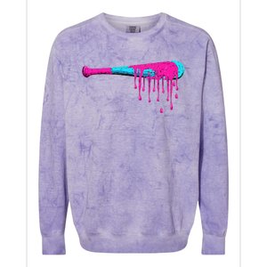 Baseball Bat Drip Colorblast Crewneck Sweatshirt