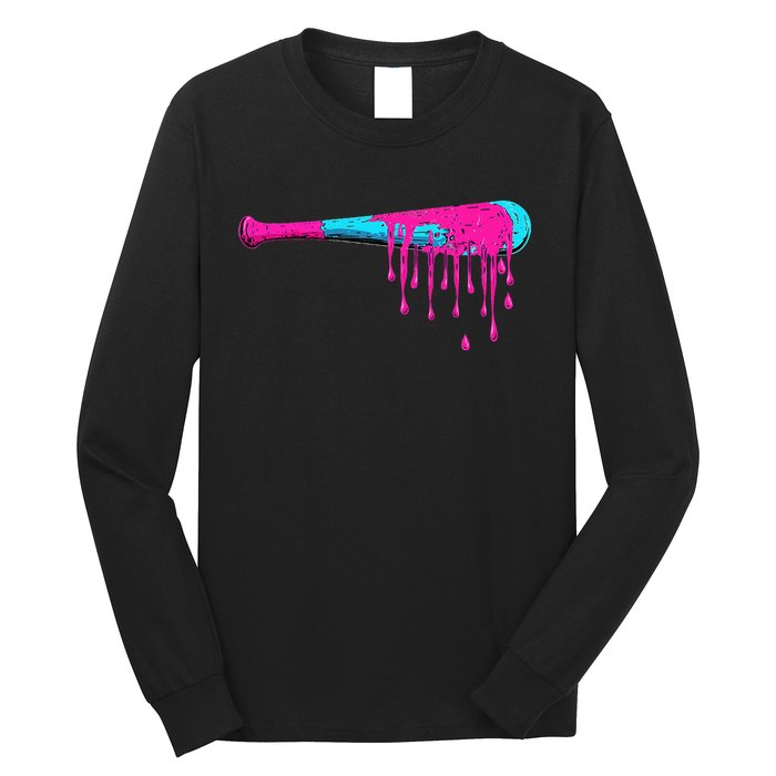 Baseball Bat Drip Long Sleeve Shirt