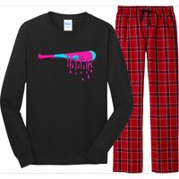 Baseball Bat Drip Long Sleeve Pajama Set