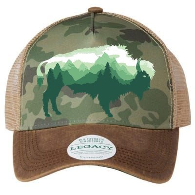 Bison Buffalo Double Exposure Surreal Wildlife Native Animal Legacy Tie Dye Trucker Hat