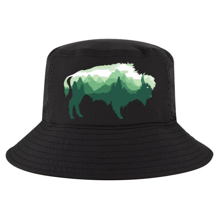 Bison Buffalo Double Exposure Surreal Wildlife Native Animal Cool Comfort Performance Bucket Hat