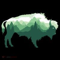 Bison Buffalo Double Exposure Surreal Wildlife Native Animal Impact Tech Backpack
