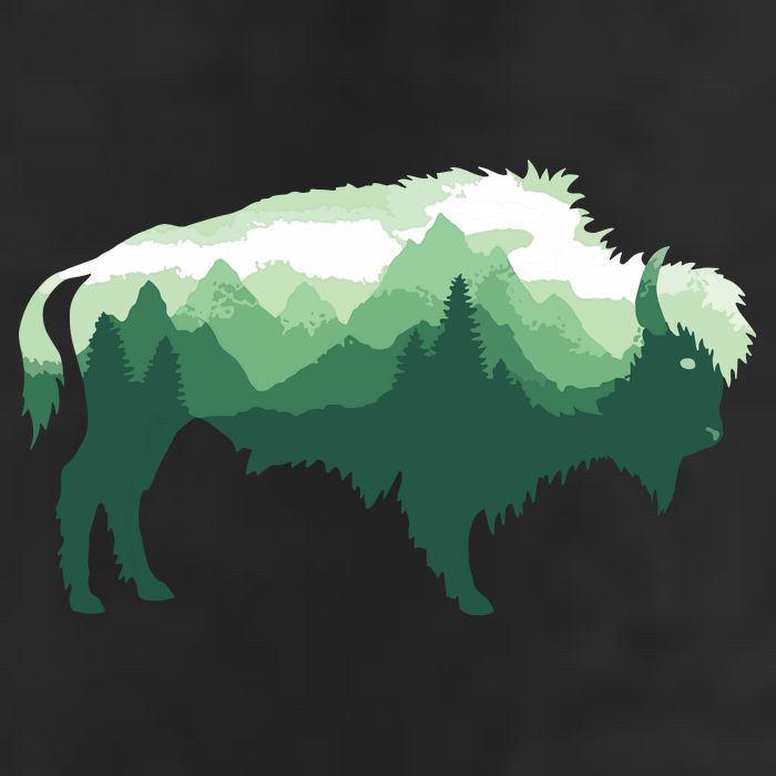 Bison Buffalo Double Exposure Surreal Wildlife Native Animal Adult Drive Performance Visor