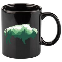 Bison Buffalo Double Exposure Surreal Wildlife Native Animal 11oz C Handle Ceramic Mug