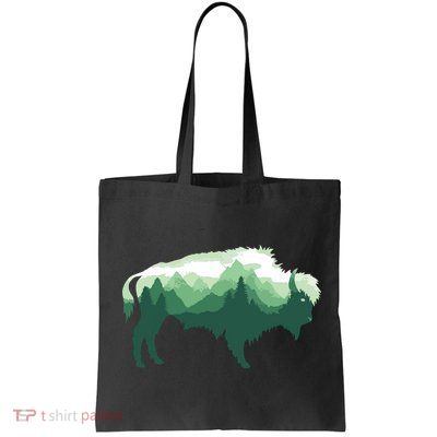 Bison Buffalo Double Exposure Surreal Wildlife Native Animal Bag