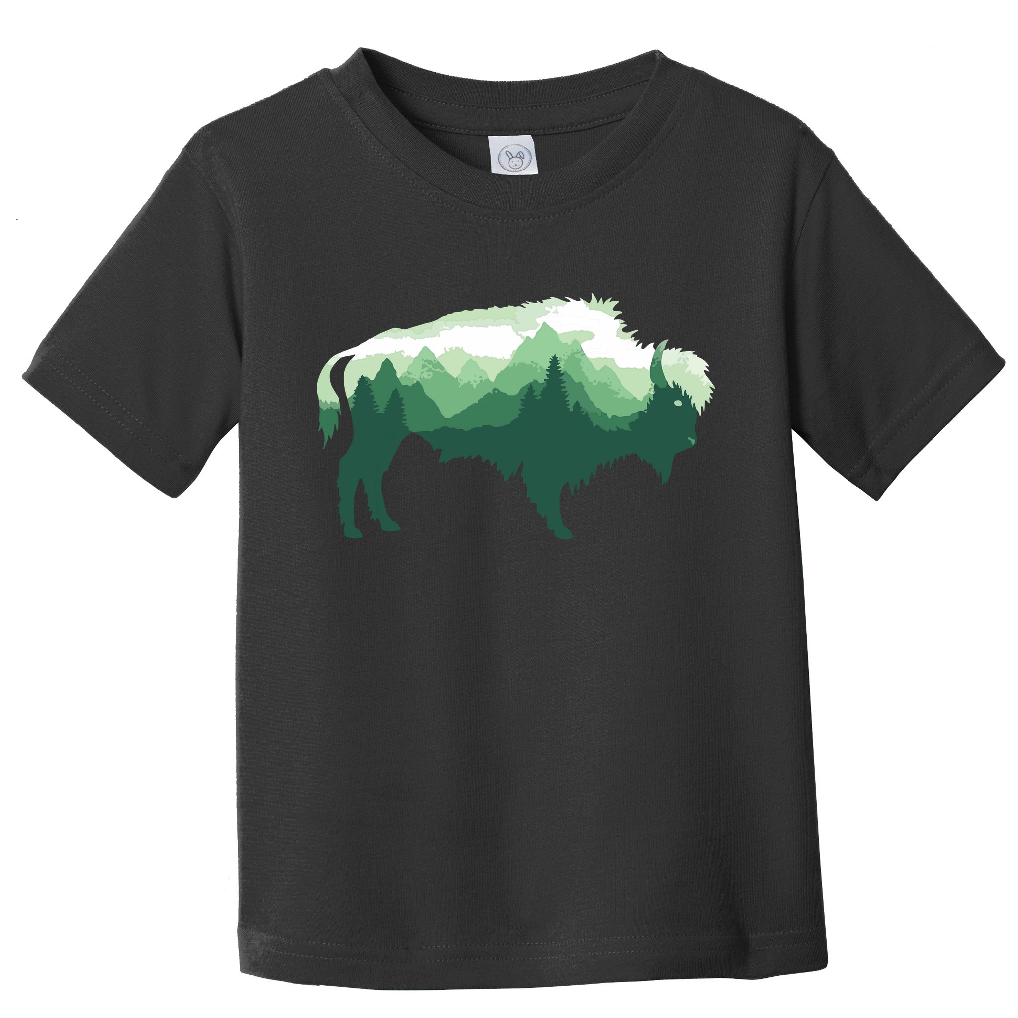Bison Buffalo Double Exposure Surreal Wildlife Native Animal Toddler T-Shirt