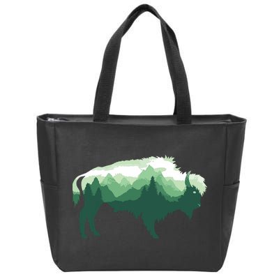 Bison Buffalo Double Exposure Surreal Wildlife Native Animal Zip Tote Bag