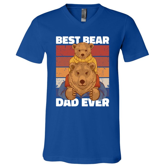 Best Bear Dad Ever For Father's Day Gift V-Neck T-Shirt