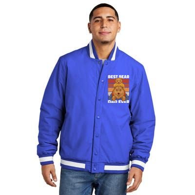 Best Bear Dad Ever For Father's Day Gift Insulated Varsity Jacket