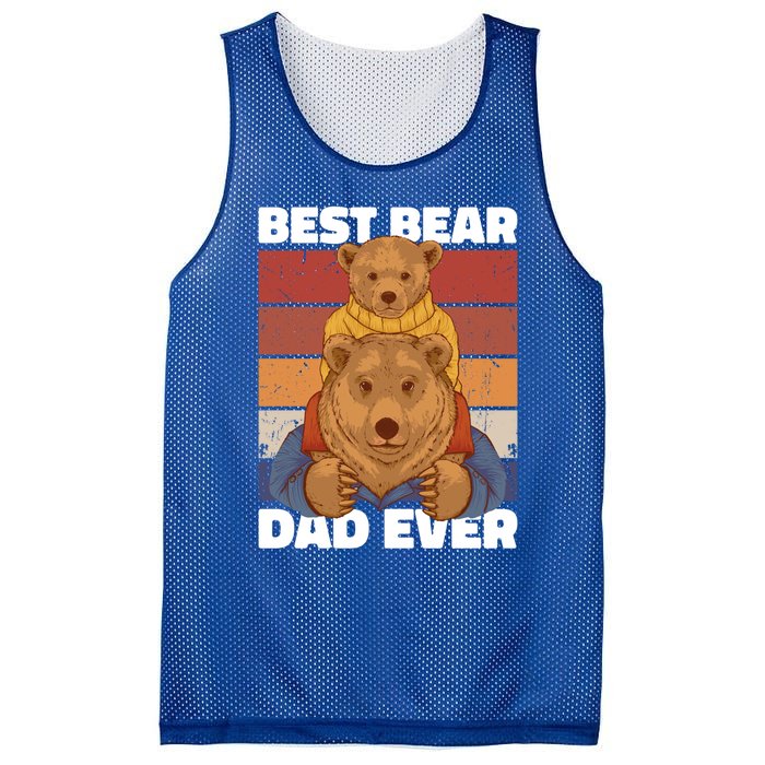 Best Bear Dad Ever For Father's Day Gift Mesh Reversible Basketball Jersey Tank