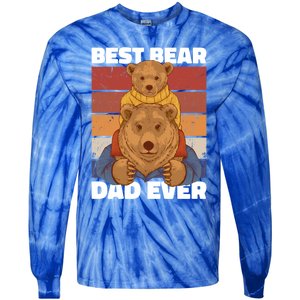 Best Bear Dad Ever For Father's Day Gift Tie-Dye Long Sleeve Shirt