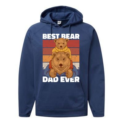 Best Bear Dad Ever For Father's Day Gift Performance Fleece Hoodie