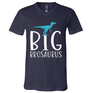 Big Brosaurus Dinosaur Big Brother V-Neck T-Shirt