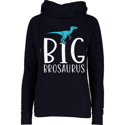 Big Brosaurus Dinosaur Big Brother Womens Funnel Neck Pullover Hood