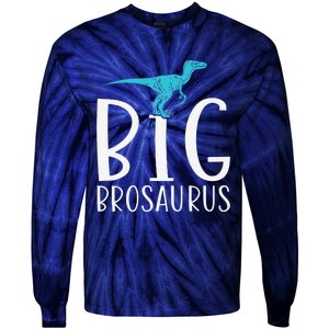 Big Brosaurus Dinosaur Big Brother Tie-Dye Long Sleeve Shirt