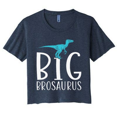 Big Brosaurus Dinosaur Big Brother Women's Crop Top Tee