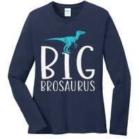 Big Brosaurus Dinosaur Big Brother Ladies Long Sleeve Shirt