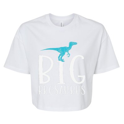 Big Brosaurus Dinosaur Big Brother Bella+Canvas Jersey Crop Tee