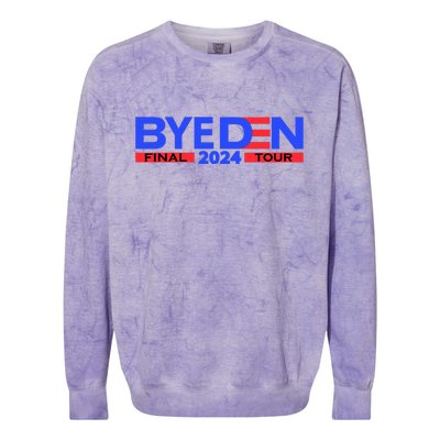 Biden Bye Den Final Tour 2024 Funny Novelty Design Colorblast Crewneck Sweatshirt