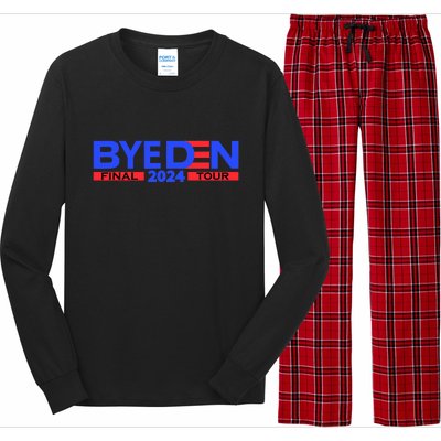 Biden Bye Den Final Tour 2024 Funny Novelty Design Long Sleeve Pajama Set