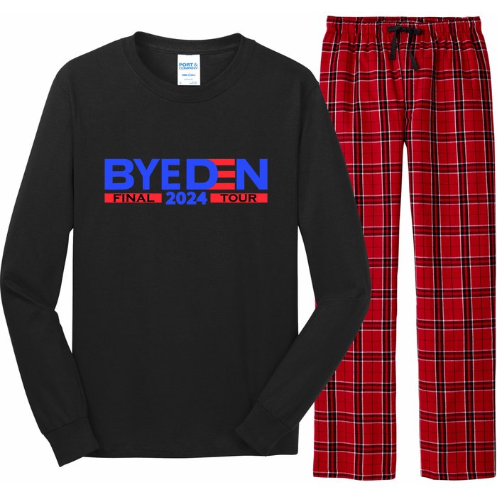 Biden Bye Den Final Tour 2024 Funny Novelty Design Long Sleeve Pajama Set