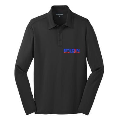 Biden Bye Den Final Tour 2024 Funny Novelty Design Silk Touch Performance Long Sleeve Polo